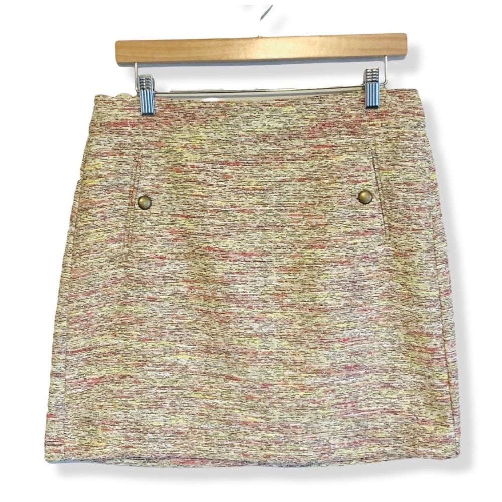 Ann Taylor Loft Multi Color Tweed Pocket Shift Skirt Size 6 Clueless Preppy - Picture 2 of 13